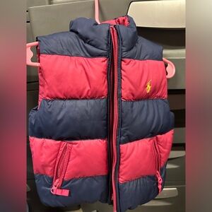 Ralph Lauren Pink and Blue Puffer Vest double sided
